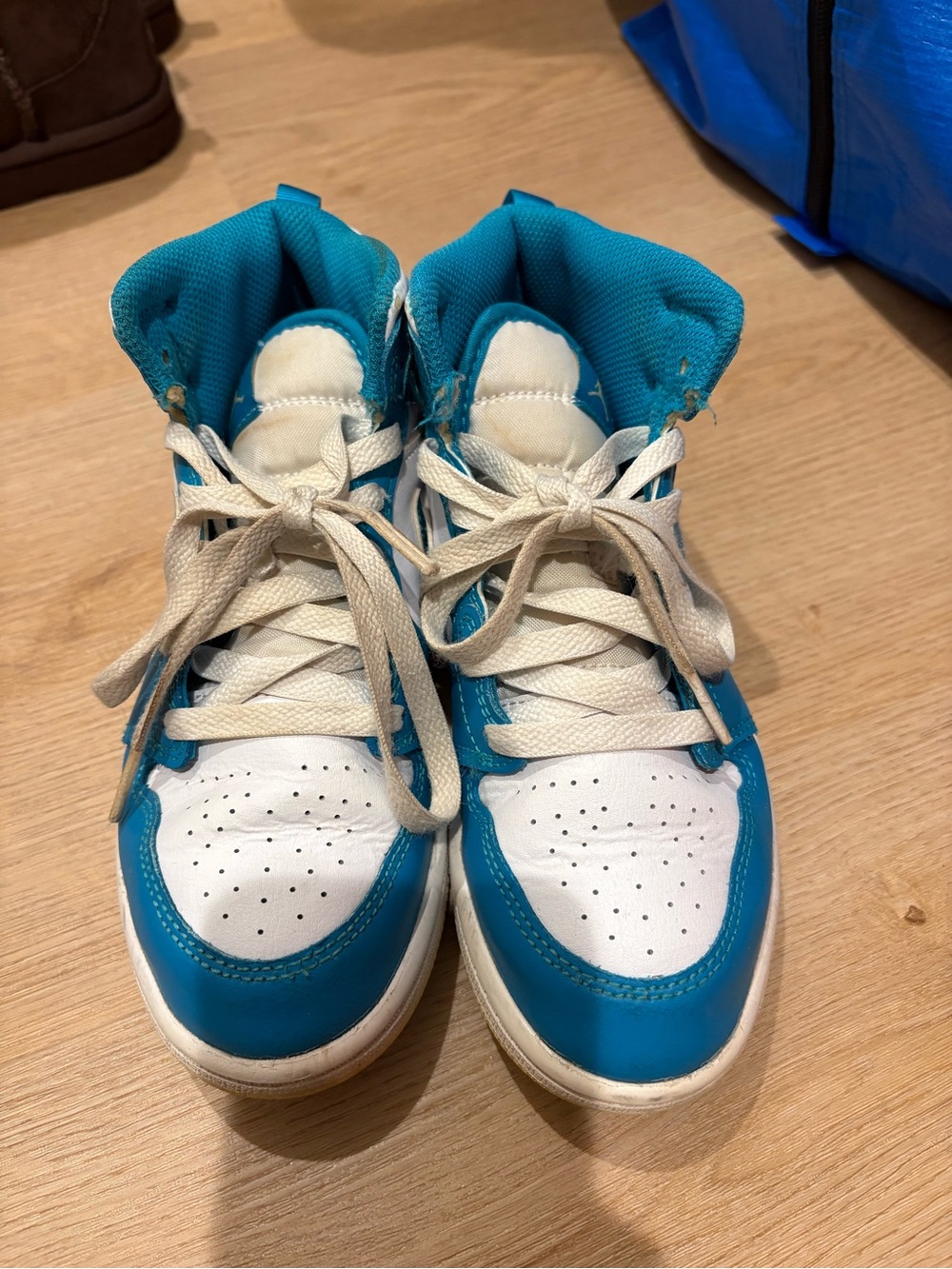 Jordan Kids High-Top Sneakers - White & Teal